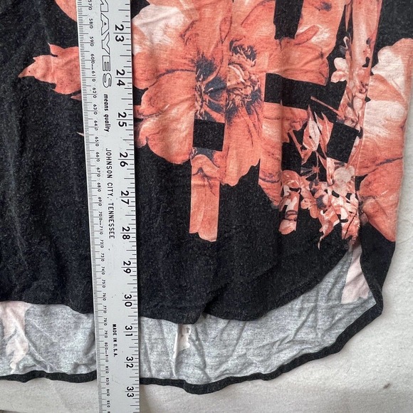 Women’s Plus Size 2X Premise Studio Black & Pink Floral Long Tunic Tank Top - Picture 7 of 16